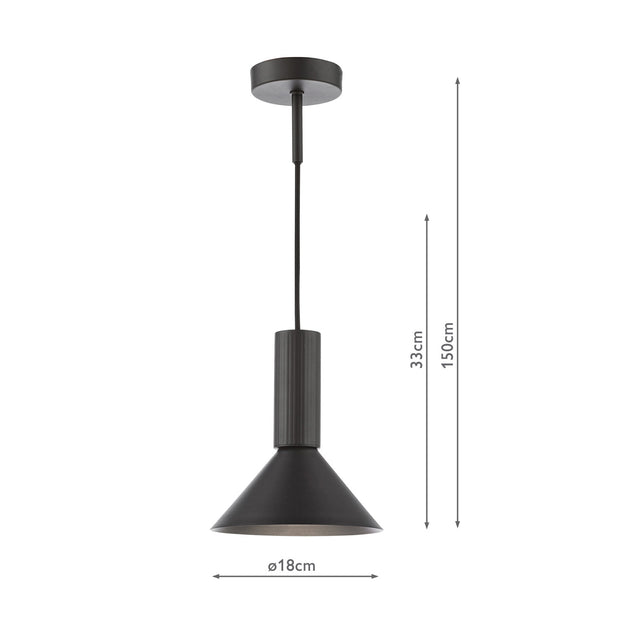 Ragnar Pendant/Wall Light Satin Black