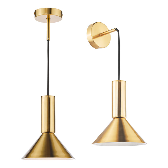 Ragnar Pendant/Wall Light Natural Brass