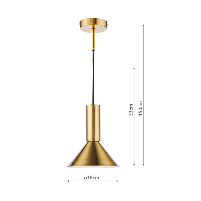 Ragnar Pendant/Wall Light Natural Brass