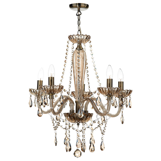 Raphael 5 Light Chandelier Champagne Crystal