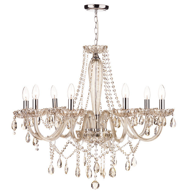 Raphael 8 Light Chandelier Champagne Crystal