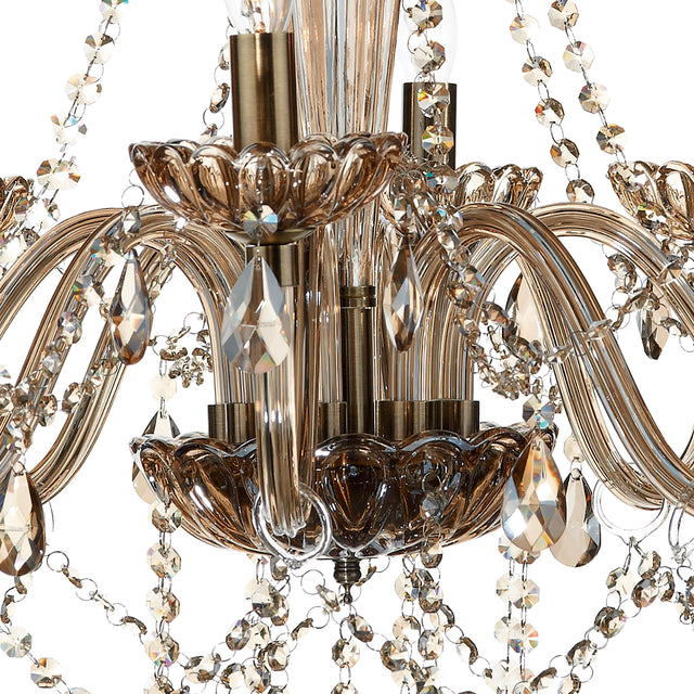 Raphael 8 Light Chandelier Champagne Crystal