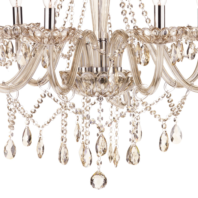 Raphael 8 Light Chandelier Champagne Crystal