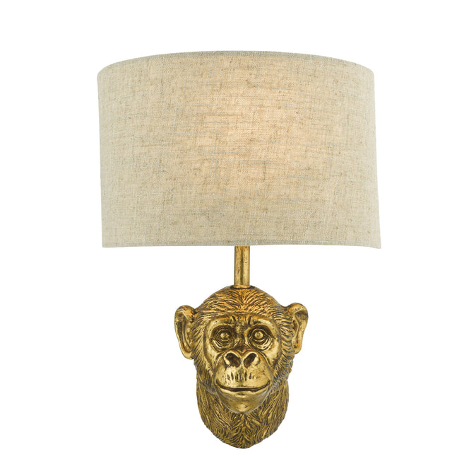 Raul Monkey Wall Light Gold With Shade