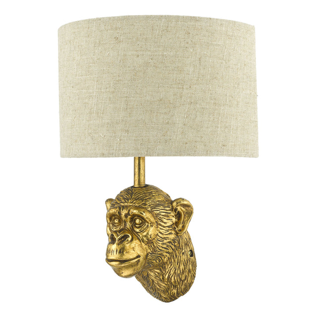 Raul Monkey Wall Light Gold With Shade