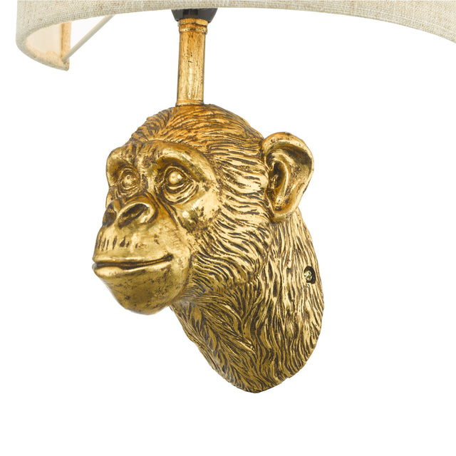 Raul Monkey Wall Light Gold With Shade