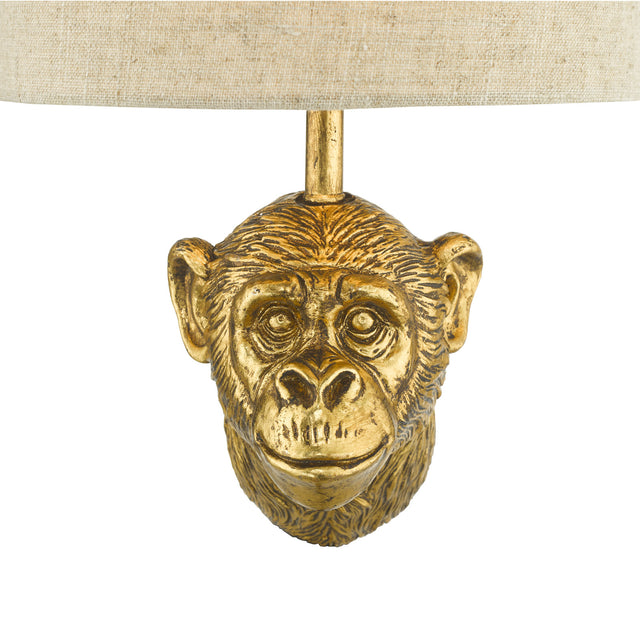 Raul Monkey Wall Light Gold With Shade