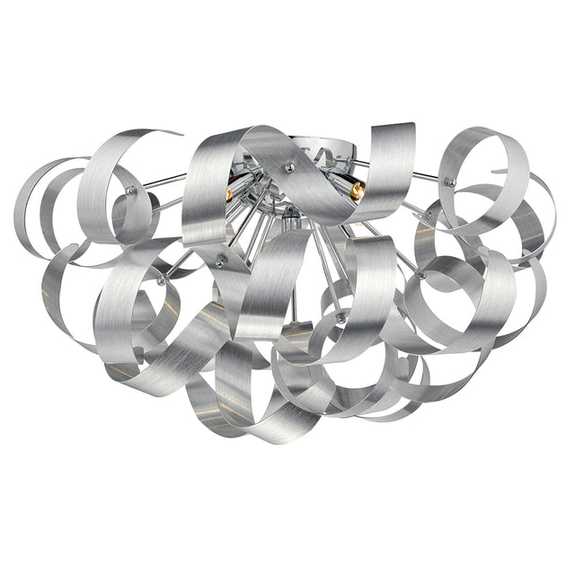 Rawley 5 Light Flush Brushed Aluminium 60cm