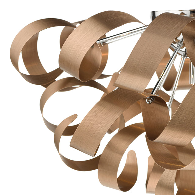 Rawley 5 Light Flush Brushed Copper 60cm