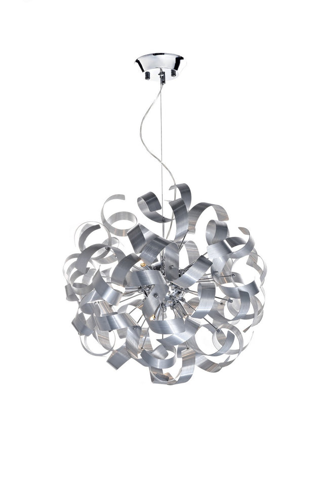 Rawley 9 Light Pendant Brushed Aluminium