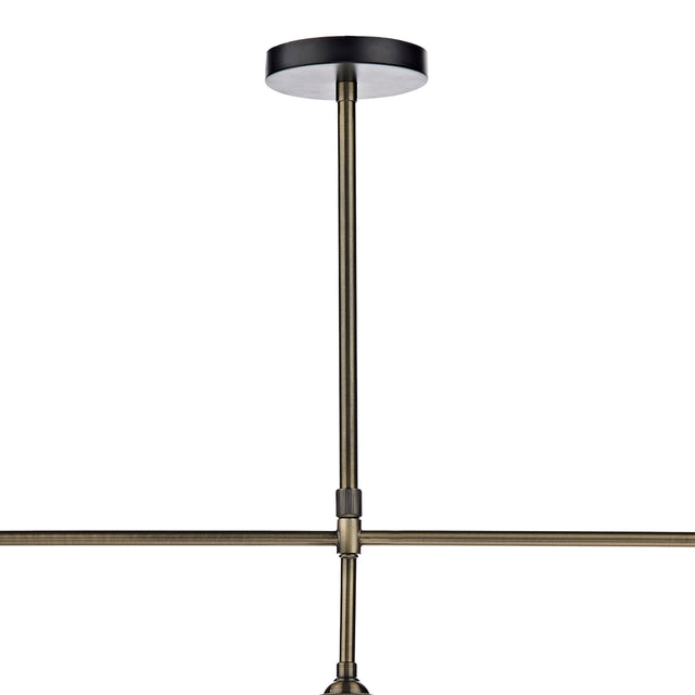 Ray 3 Light Bar Pendant Antique Brass Clear