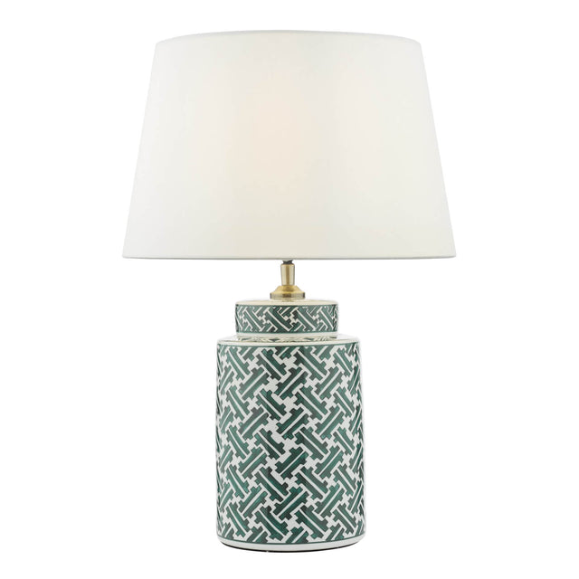 Reese Table Lamp Green Ceramic With Shade