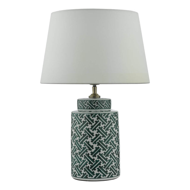 Reese Table Lamp Green Ceramic With Shade