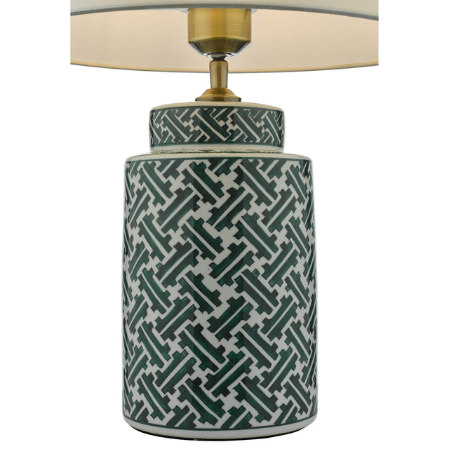 Reese Table Lamp Green Ceramic With Shade