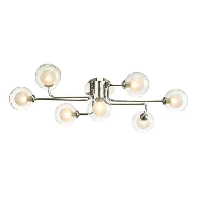 Reyna 7 Light Semi Flush Polished Chrome With Clear/Opal Glass