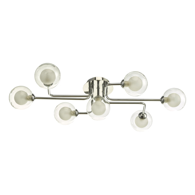 Reyna 7 Light Semi Flush Polished Chrome With Clear/Opal Glass