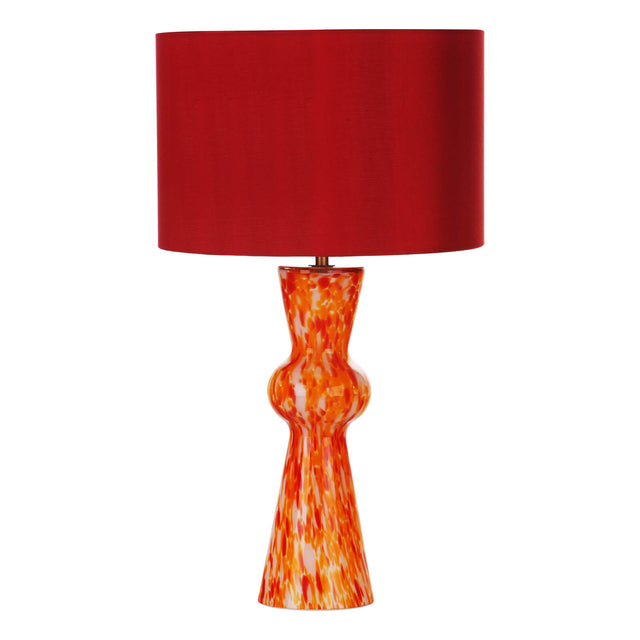 Rheneas Table Lamp Red Glass With Shade