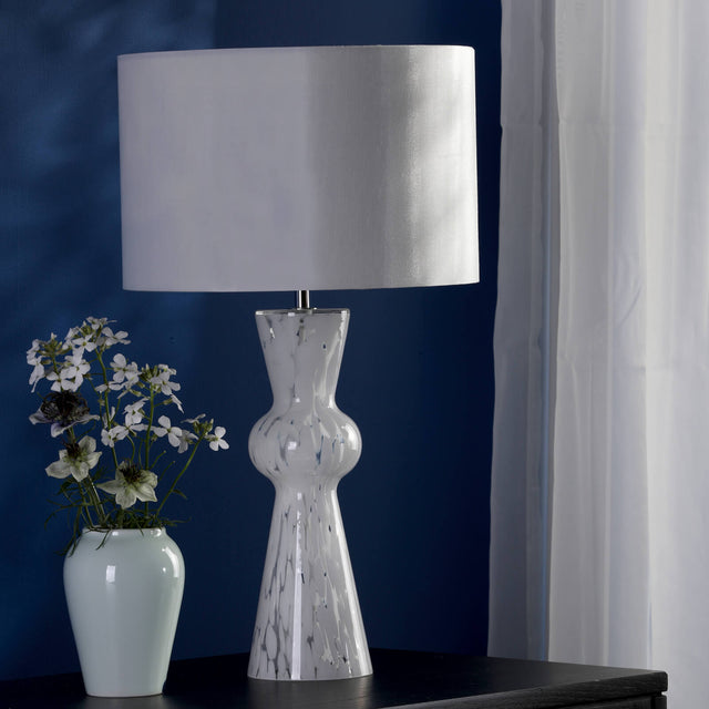 Rheneas Table Lamp White Glass With Shade