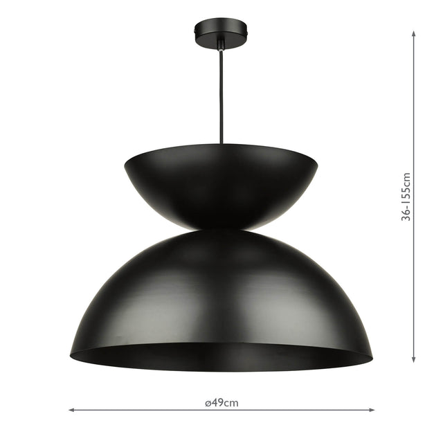 Riya Large Pendant Matt Black