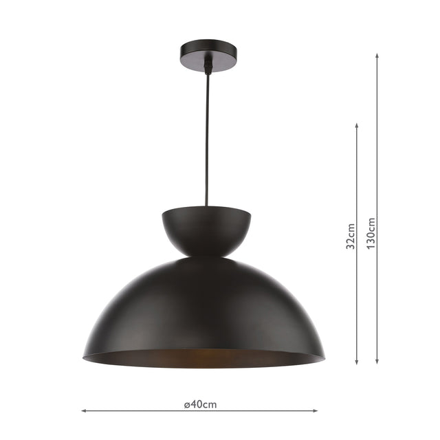 Riya Small Pendant Matt Black