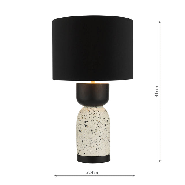 Roja Table Lamp Terrazzo & Black With Shade