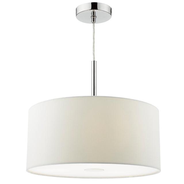 Ronda 3lt Pendant White Faux Silk Shade 40cm