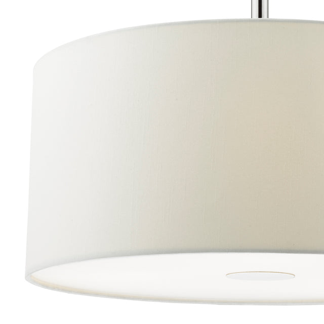 Ronda 3lt Pendant White Faux Silk Shade 40cm