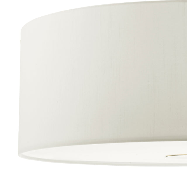 Ronda 3 Light Pendant White Faux Silk Shade 60cm