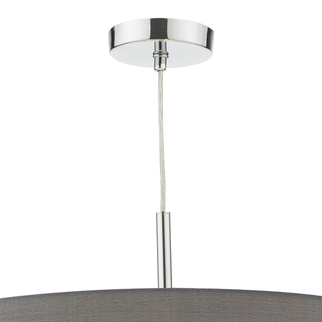 Ronda 3 Light Pendant Grey Faux Silk Shade 60cm