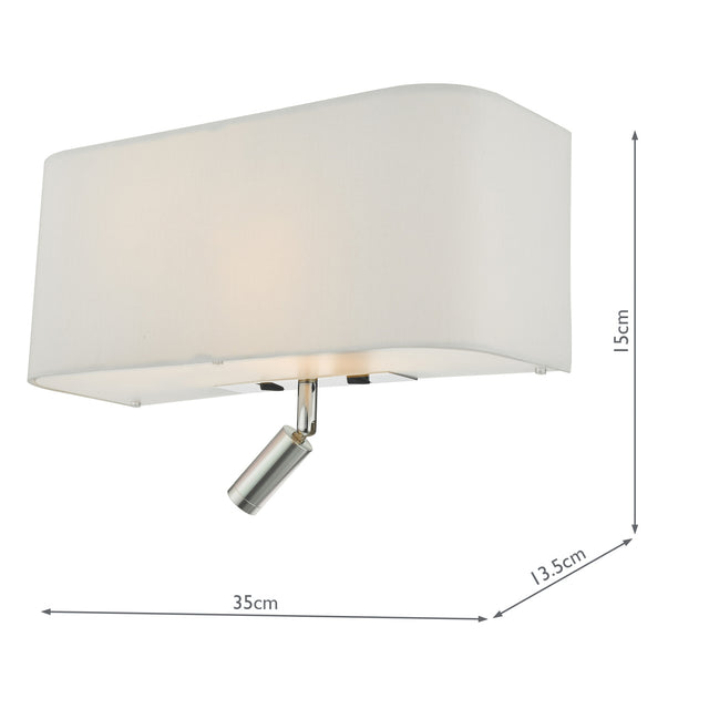 Ronda 3 Light Wall Light Ivory With LED Reading Light