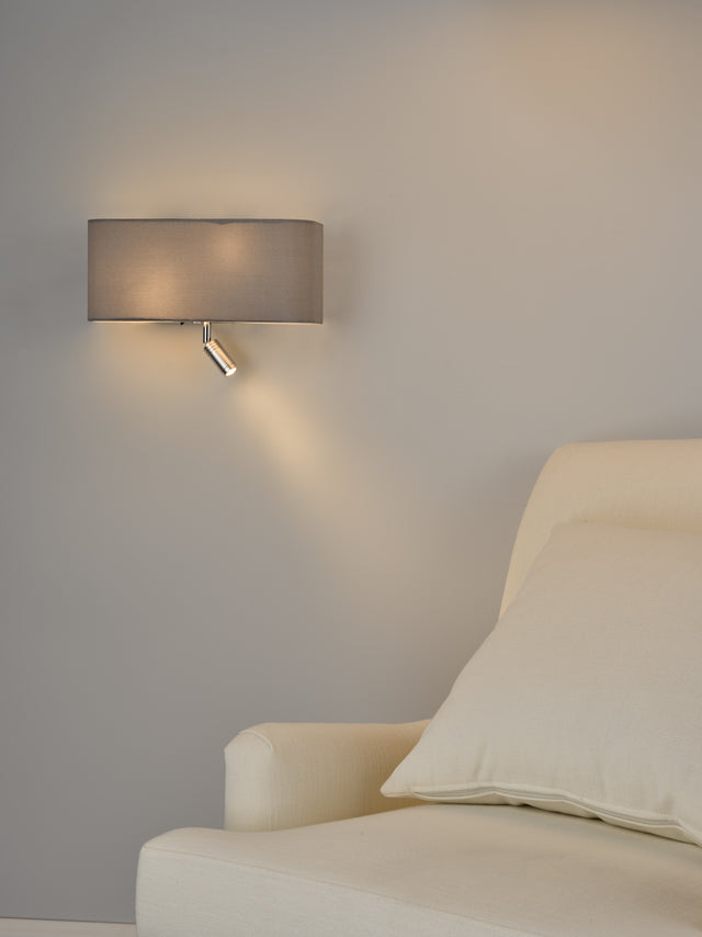 Ronda 3 Light Wall Light Grey With LED Reading Light