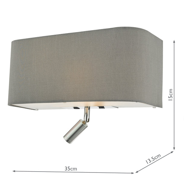 Ronda 3 Light Wall Light Grey With LED Reading Light