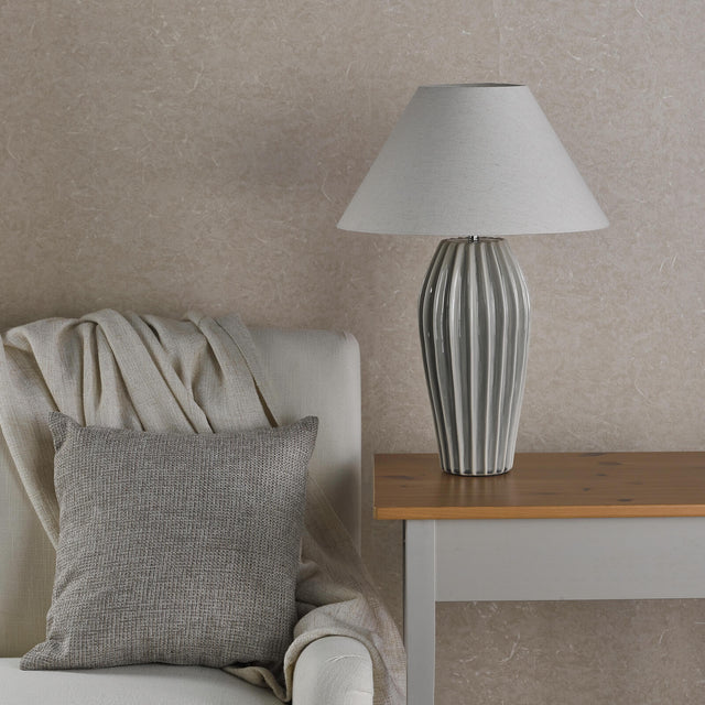 Rosario Table Lamp Grey Crackle Glaze Base Only