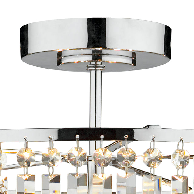 Rowena 3 Light 3 Tier Semi Flush Polished Chrome