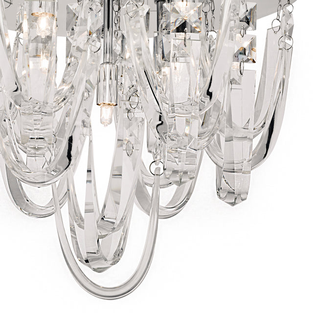 Roxanne Small 7 Light Flush Polished Chrome Crystal