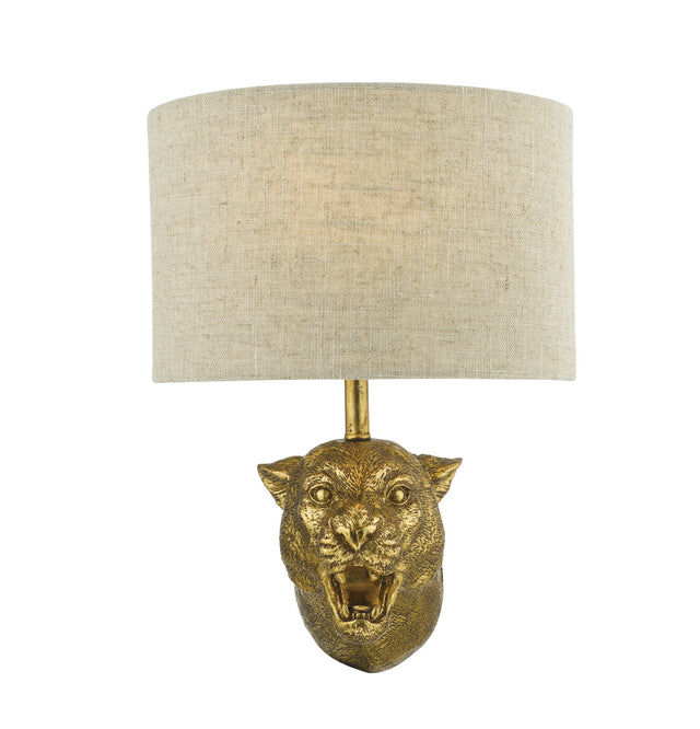 Ruri Leopard Wall Light Gold With Shade