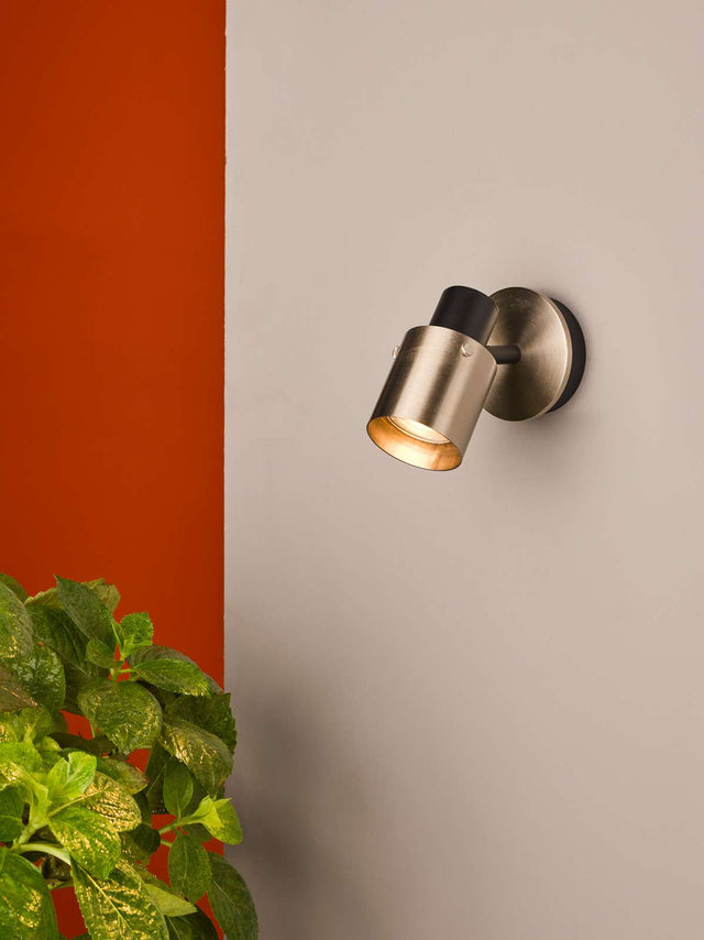 Ryan Single Wall Spotlight Brushed Nickel Matt Black