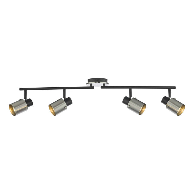 Ryan 4 Light Bar Spotlight Brushed Nickel Matt Black