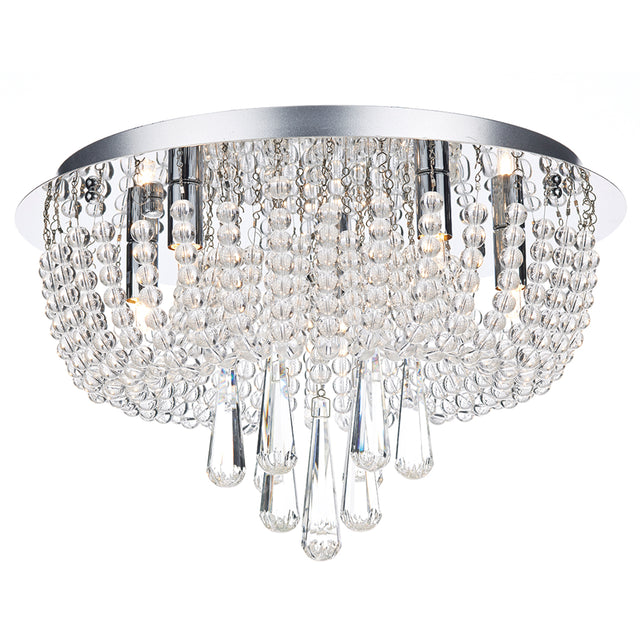 Saigon 5 Light Flush Polished Chrome/Clear