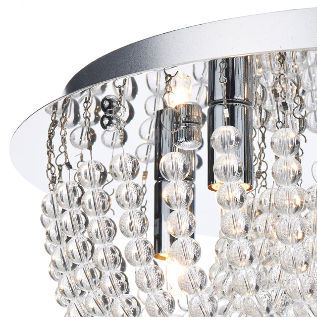 Saigon 5 Light Flush Polished Chrome/Clear