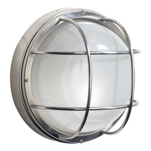 Salcombe Round Outdoor Wall Light Stainless Steel Glass IP44