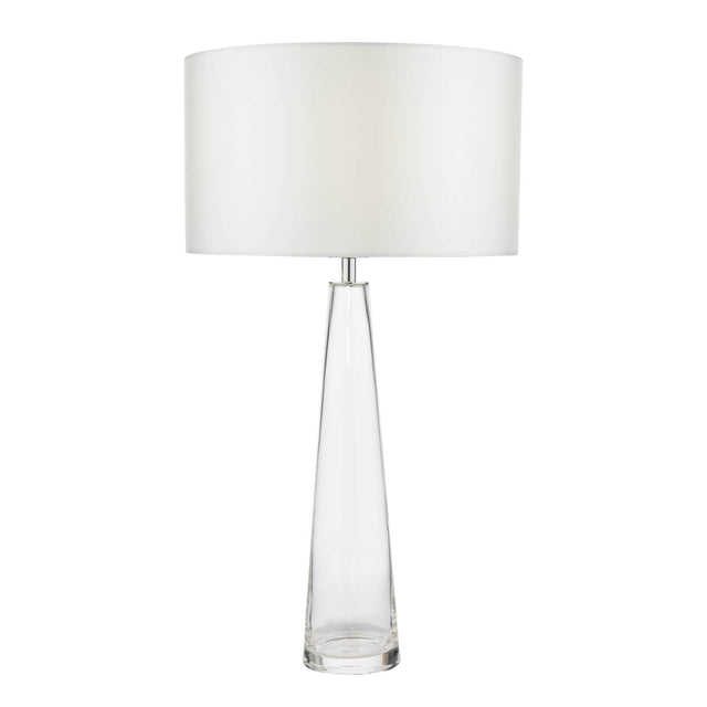 Samara Table Lamp Glass and Polished Chrome With Shade