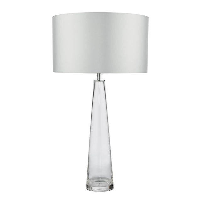 Samara Table Lamp Glass and Polished Chrome With Shade