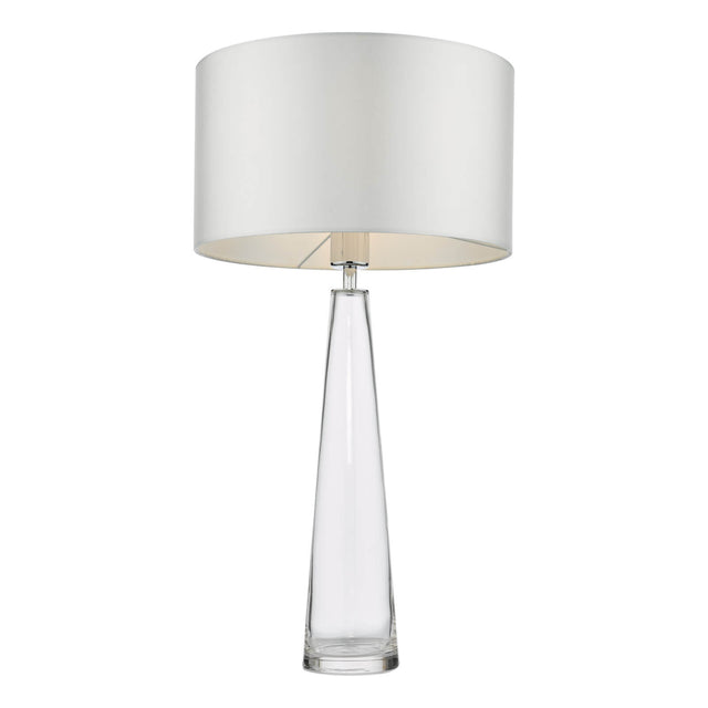 Samara Table Lamp Glass and Polished Chrome With Shade