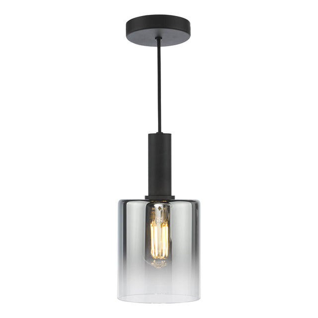 Savannah Pendant Matt Black and Smoked Glass