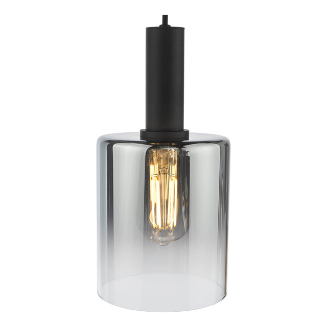 Savannah Pendant Matt Black and Smoked Glass