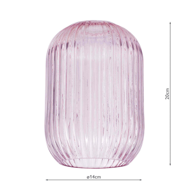 Sawyer Easy Fit Shade Pink Ribbed Glass