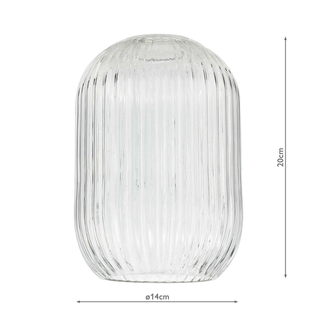 Sawyer Easy Fit Shade Clear Ribbed Glass