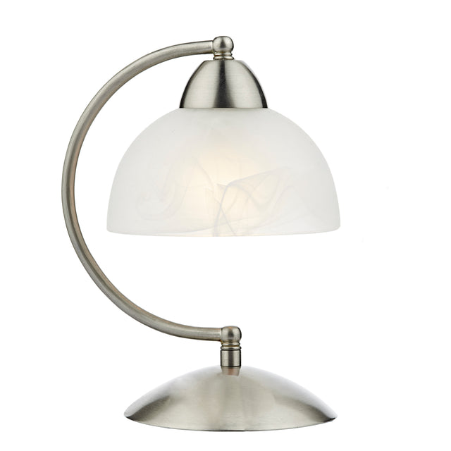 Saxby Touch Table Lamp Satin Chrome Glass