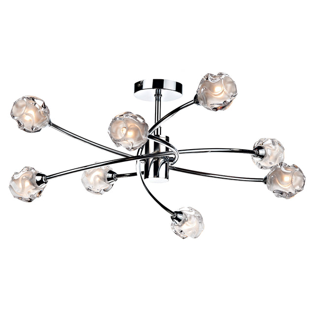 Seattle 8 Light Semi Flush Polished Chrome